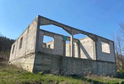 Teren cu casa la stadiul de acoperis si cabanuta - 1