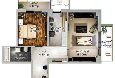Apartament cu 2 camere decomandat în Podu Roș - 2