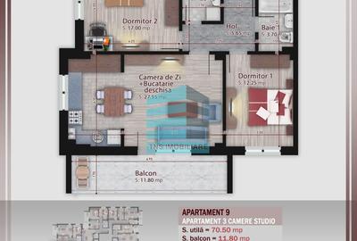 Apartament cu 3 camere decomandat în Titan - 4