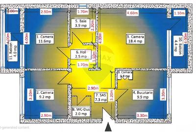 Apartament cu 3 camere decomandat în Central