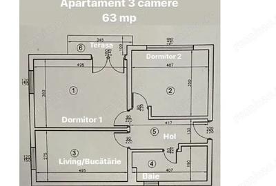 Apartament cu 3 camere semidecomandat în Crângași