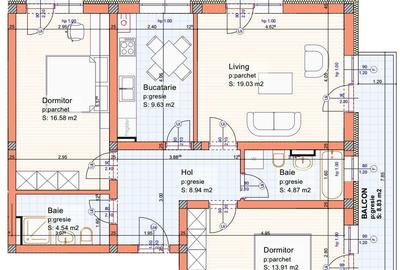 Apartament cu 3 camere în Sânpetru - 4