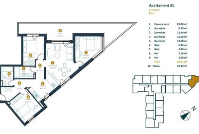 Apartament 4 camere bloc nou zona Intre Lacuri - 2