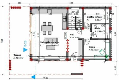 Casă cu 4 camere cu Teren 750 Mp în Central - 3