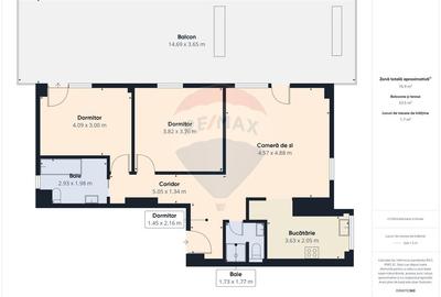 Apartament 3 camere cu terasă panoramică de 57 mp - Timpuri Noi - 19