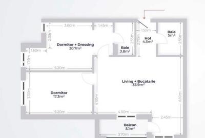 Apartament cu 3 camere în Central - 2