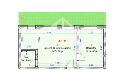 Apartament cu 2 camere semidecomandat în Șelimbăr - 1