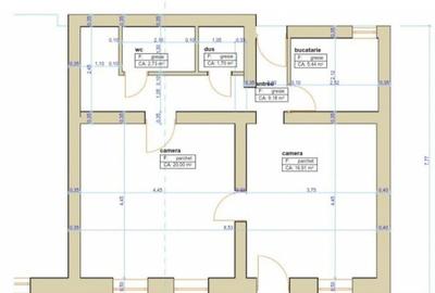 Casa de 2 camere, 55 mp utili, teren 80 mp, mobilata/utilata - 1