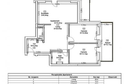 Apartament 3cam, 71mp + 30mp terasa, semifinisat, Lidl Frunzisului - 6