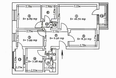 Apartament 4 camere, decomandat, 77,66 mp - Cartier Primaverii, Botosani Apartament 4 camere, decomandat, 77,66 mp - Cartier Primaverii, Botosani - 1