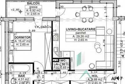Apartament cu 2 camere semidecomandat în Florești - 7