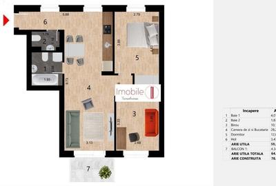 Apartament cu 3 camere semidecomandat în Zorilor