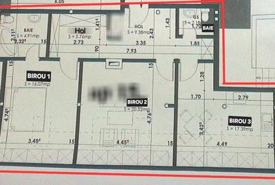Închiriem birou 67 mp(et.1)-600€, 76 mp(mansarda inalta)- 450€ în zona centrala - 7