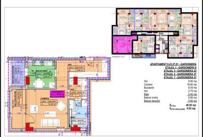 Garsoniera, decomandata, 55.85mp, cartier Cornitoiu, zona Liceul Bibescu - 1