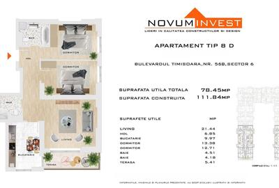Apartament cu 3 camere decomandat în Militari
