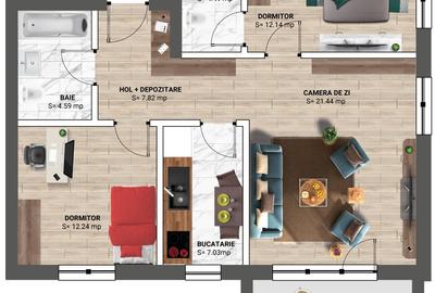 Apartament 3 camere - bucatarie inchisa @ Greenfield Residence Baneasa - 1