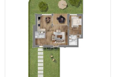 Apartament cu 2 camere semidecomandat, mobilat în Tunari - 16