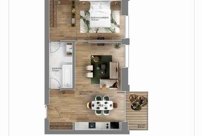 Apartament cu 2 camere semidecomandat, mobilat în Tunari - 16