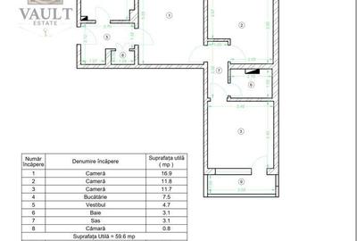 Apartament cu 3 camere semidecomandat în Obor