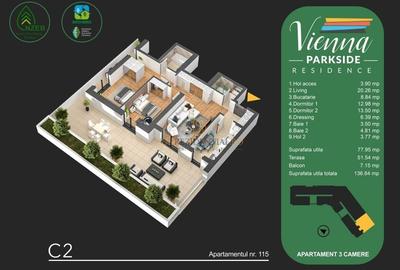 Apartament deosebit cu 3 camere + terasa generoasa - Metalurgiei, S4 - 7