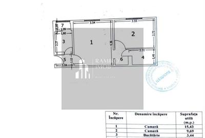 Apartament cu 2 camere semidecomandat în Giurgiului