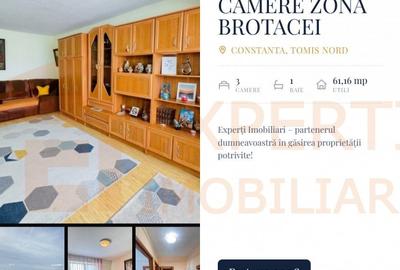 Apartament cu 3 camere decomandat, mobilat în Tomis Nord