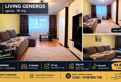Apartament cu 3 camere decomandat în Frumoasa