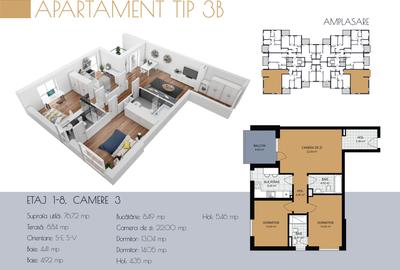 Apartament cu 3 camere în Bună Ziua - 8