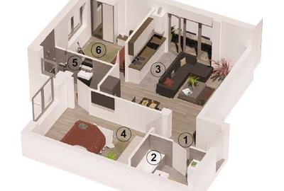 Apartament cu 3 camere semidecomandat, mobilat în Florești - 5