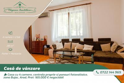 Casa cu 4 camere, centrala proprie si panouri fotovoltaice, zona Bujac, Arad - 1