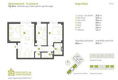 Apartament cu 3 camere decomandat în Străulești - 4