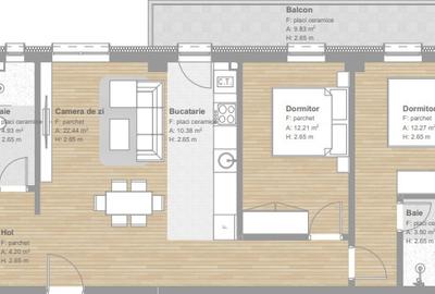Apartament cu 3 camere semidecomandat în Florești - 3