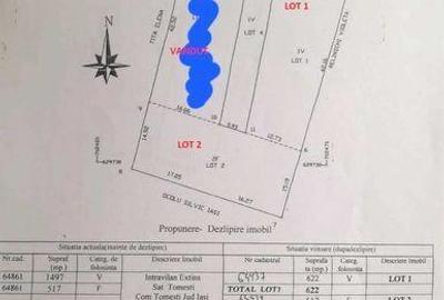 Teren de 1300 mp, în Tomești