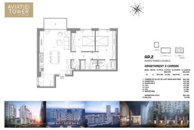 Apartament de 3 camere prima Închiriere Aviației Tower - 15