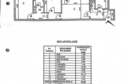 3 Camere Modernizat Mobilat Utilat | Grand Arena | parcare | 69mp - 16
