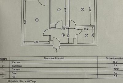 Apartament 2 camere, decomandat. 52.5 mp - 6