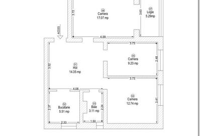 Apartament cu 3 camere, mobilat în Tipografilor - 13