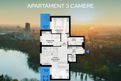 Apartament cu 3 camere decomandat în Străulești - 5