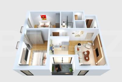 Apartament cu 3 camere semidecomandat în Cetate - 2