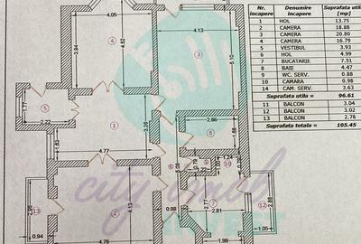 Apartament cu 4 camere semidecomandat, mobilat în Unirii - 3