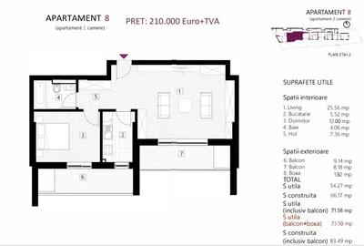 Apartament cu 2 camere decomandat în Eminescu - 8