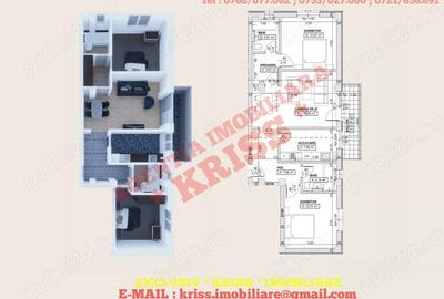 Apartament cu 3 camere decomandat în Trivale