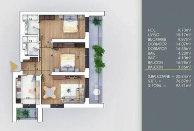 Apartament cu 3 camere decomandat în Theodor Pallady - 3