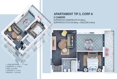 Apartament cu 2 camere semidecomandat în Central - 5