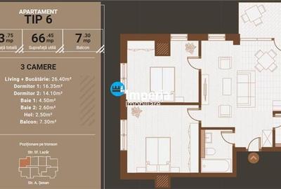 Proiect deosebit! ap 3 camere ULTRACENTRAL! langa PALAS - 3