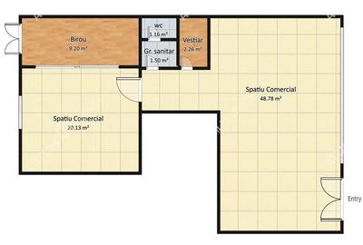 Spatiu comercial 100 mp utili 9 ml vitrina 2 intrari Valea Aurie Sibiu - 4