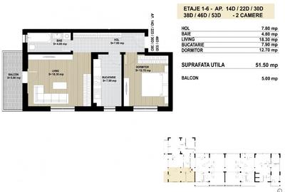Apartament cu 2 camere decomandat în Metalurgiei - 2