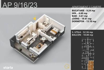 Apartament cu 2 camere decomandat în Industriilor