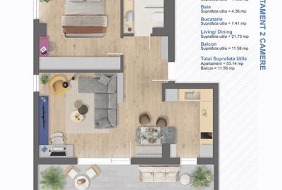 PROPRIETAR: 2 camere, bloc nou Aradului, finisaje premium, parcare, NEGOCIABIL - 3