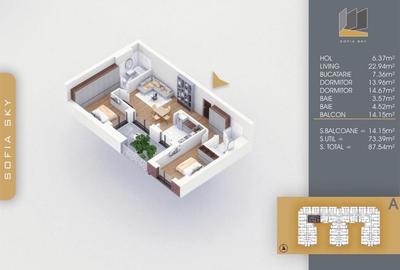 Apartament cu 3 camere semidecomandat în Theodor Pallady